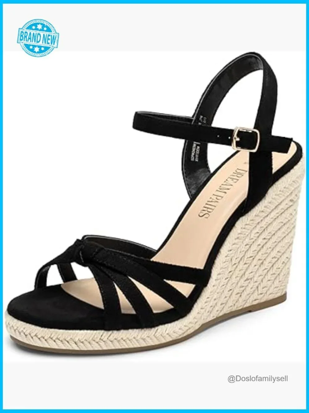 Strappy Espadrille Wedge Sandals Dressy Summer Casual Women Platform Heels with